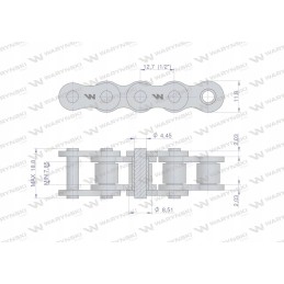 Sustiprinta ritininė grandinė 08bh 1 5m