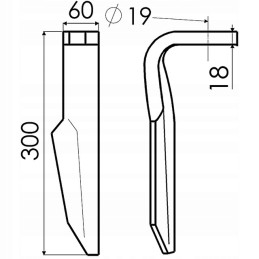 Dešinysis akėčių dantis ke303 d19 60x18 954427, skirtas amazon