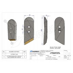 Kverneland 63090 kairįjį kaltą sustiprinkite karbidu