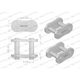 Sustiprinta grandinės užraktas z50sp r1 5 8 Warynsk