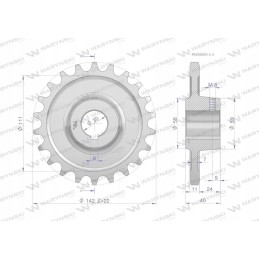 Grūdinto plieno grandinės ratas su 22 3 4 f
