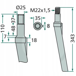 Variklinių akėčių dantis Rotoland Schmotzer Seima