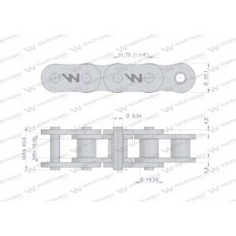 Sustiprinta ritininė grandinė 100sp r1 1 1 4 5m var