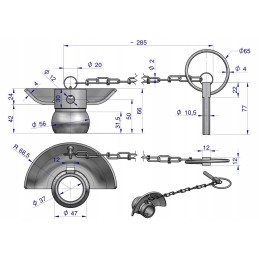 Kamuolys su apykakle, grūdintas, 3 kategorija 2 56x37 Warynsk