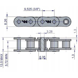 Warynski ritininė grandinėlė 06b 1 r1 3 8 5m grandis