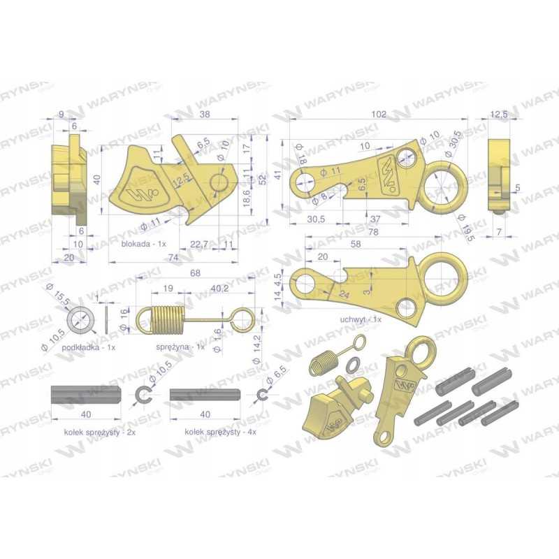Cat 3HD Warynski kabliukų remonto rinkinys