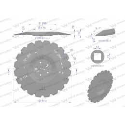 Dantytas diskas su 20 fi 510 tvirtinimu 5 116 vert