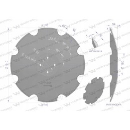 Dantytas diskas su 8 fi 510 tvirtinimu, 4 98 storis
