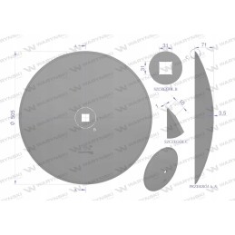 Lygi plokštė fi 510, skylė 30x30, boro plienas, warin