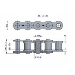 Ritininė grandinėlė 24b 1 1 1 2 5 m Warynski jungtis