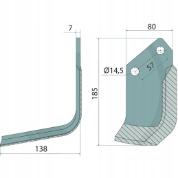 Protractor beschichtet jungtys 134mm darbinio pločio