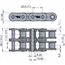 Ritininė grandinėlė 16b 2 r2 1 5 m Warynski jungtis