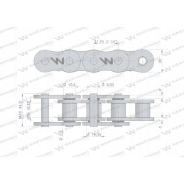 Ritininė grandinė su sandarinimo žiedu ansi a 100 r1 1 1 4 5