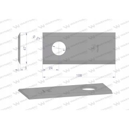 Vejapjovės peilis 108x46x3mm skylė 21 panaudojimas