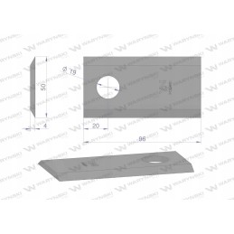Vejapjovės peilis 96x50x4mm skylė 19 panaudojimų