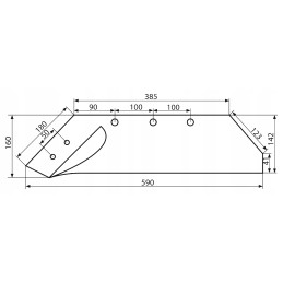 Kairysis peilis be kalto 590mm vogel noot pk7014