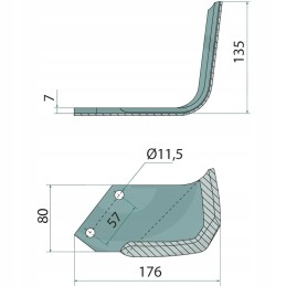 Kairysis transporteris, dengtas, darbinis plotis 132mm