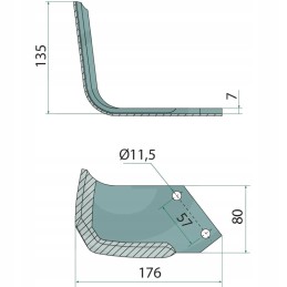 Dešinysis transporteris, dengtas, plotis 132mm, dydis