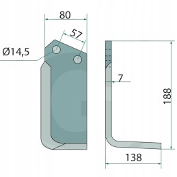 Dešinysis transporteris, dengtas, plotis 138mm, dydis