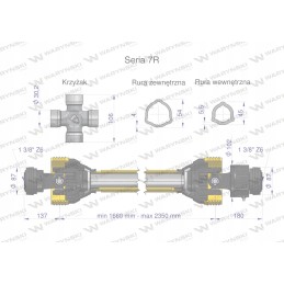 Šarnyrinis ir teleskopinis velenas 1660 2350mm 970nm mova