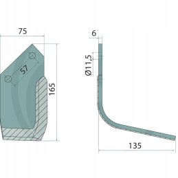 Dešinysis transporteris, dengtas, plotis 135 mm, dydis