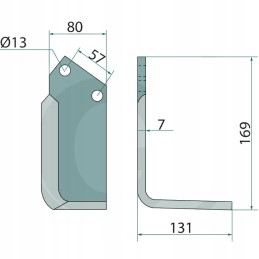 Dešinysis transporteris, dengtas, plotis 131mm, dydis