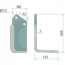Dešinysis transporteris, dengtas, plotis 131mm, dydis