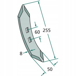 Kultivatoriaus noragas 255 x 50 x 8 101 14023