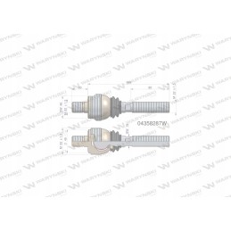 Vairo jungtis 202 mm m22x1 5 m22x1 5