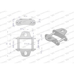 Grandininis užraktas su dvipuse jungtimi, s45k1 atsargus
