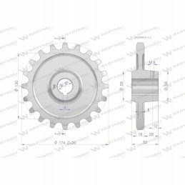 Grūdinto plieno grandinės ratas su 20 1 fi
