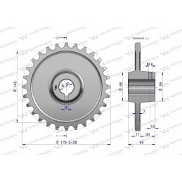 Grūdinto plieno grandinės ratas su 28 3 4 skersmuo 30