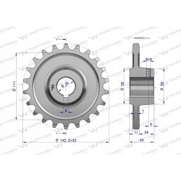 Grūdinto plieno grandinės ratas su 22 3 4 skersmuo 30