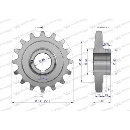 Grūdinto plieno grandinės ratas su 16 1 fi