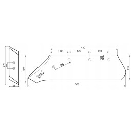 Kairysis peilis su kaltu 605mm kverneland agro wikt