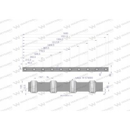 Sija krautuvo šakėms 1600mm su tiesiais IK virbalais