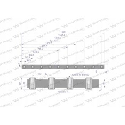 Sija krautuvo šakėms 1600mm su tiesiais IK virbalais