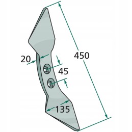 Dvigubo širdies noragėlio spindulys 300 kverneland rau 45