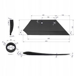 Dešinysis peilis 470 mm overum Warynski kištukas
