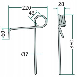 Sėjamosios akėčių noragai 3408200 18010 plieniniai