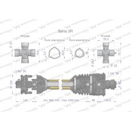 Kardaninis velenas 860 1200mm 460nm CE Warynski