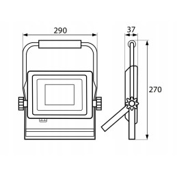 SMD LED prožektorius 50w 6000k 4500lm ip65 juodas
