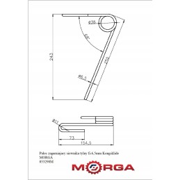 Sėjamosios galinis akėtinis pirštas, fi 6, 5mm demetras