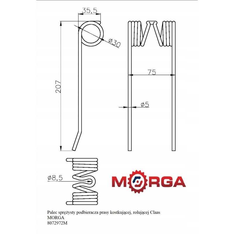 Claas pikapo spyruoklinis pirštas 0008072972