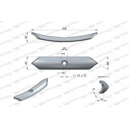 Įrenginio dalis, 1 skylė, 45x6, Warynski varžtas