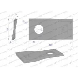 Vejapjovės peilis 100x49x4x21 kairysis 100mel 41962