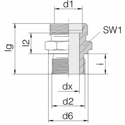 Tiesi jungtis m18x1 5 m18x1 5 12l ges12lm18