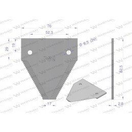 Derliaus nuėmimo peilis 82x76x2 8mm skylė 6 3 321219850 laverda