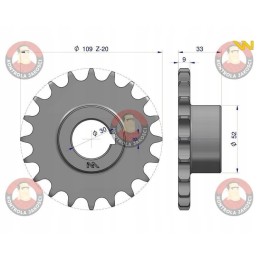 Grandininis ratas su 20 5 8 fi 25 Bison Warynski