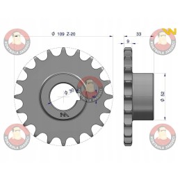 Grandininis ratas su 20 5 8 fi 25 Bison Warynski